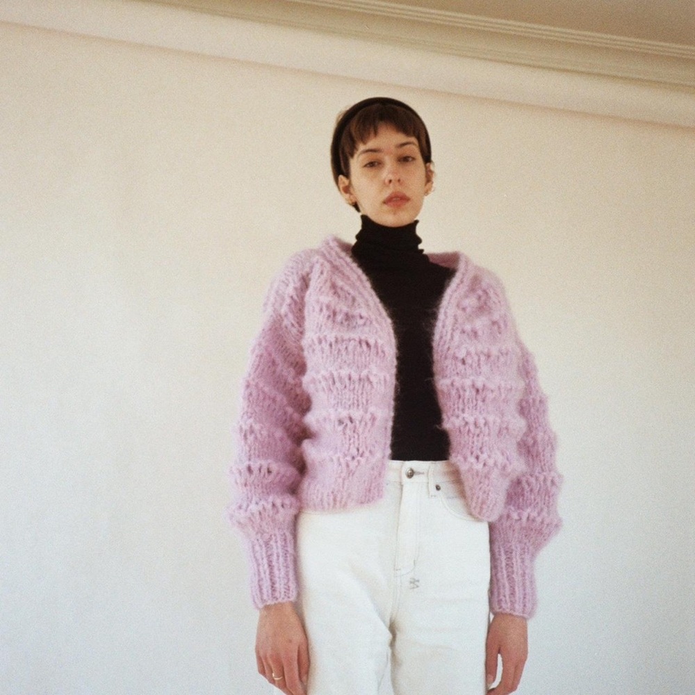 Frisson Knits Becca Cardigan in Pink